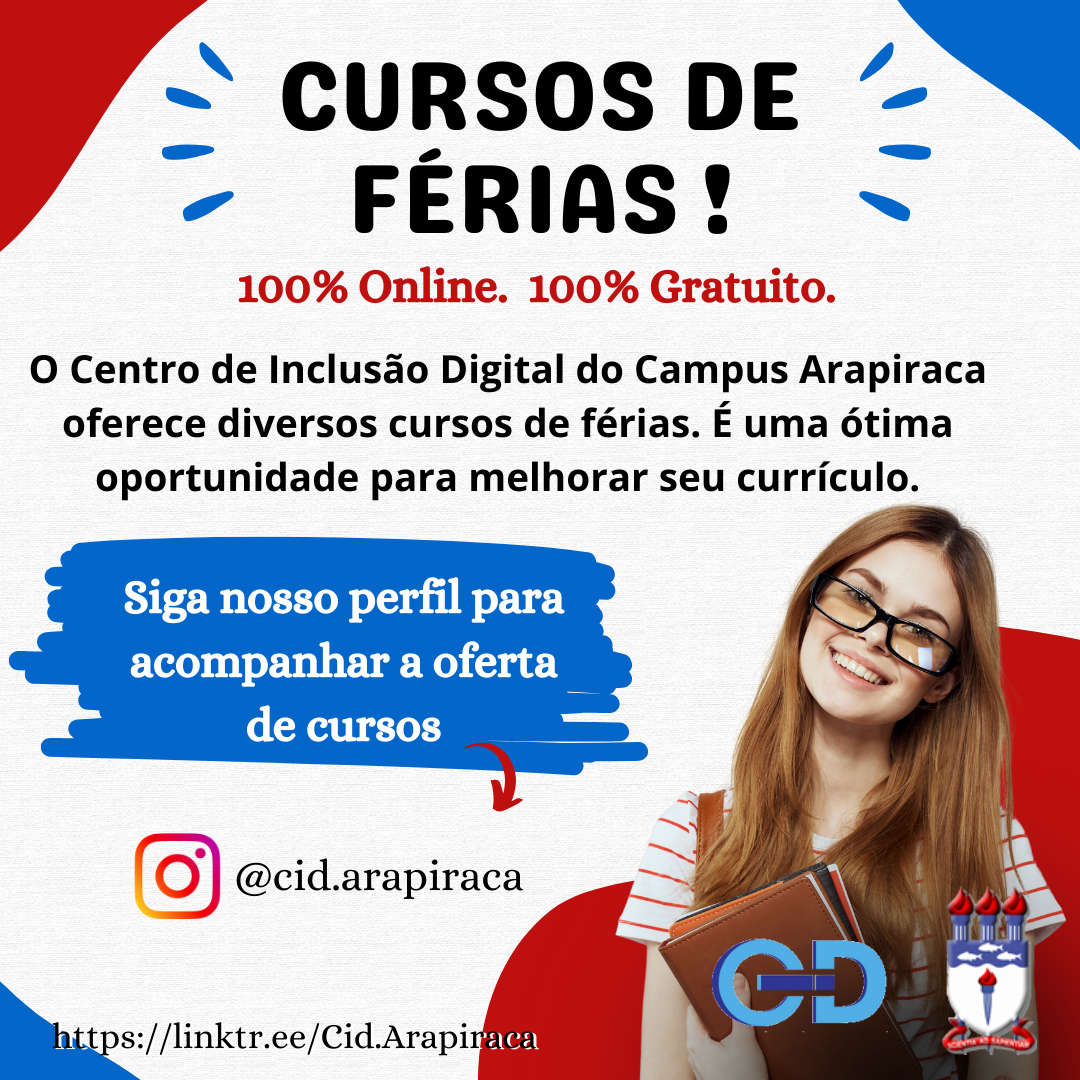 Cursos de Férias em Informática na UFAL Campus Arapiraca